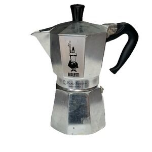 Vintage Bialetti Moka Express 1 Cup Aluminum Stovetop Espresso Maker Silver